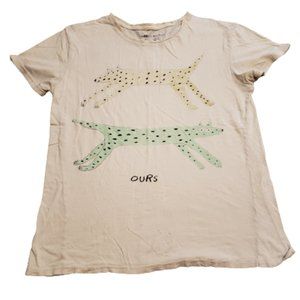 Ours Gauefy T-Shirt Short Sleeve Made in USA White | Men's Large L Pre-owned